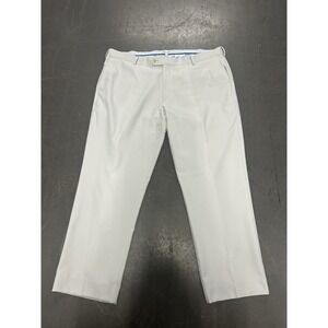 Peter Millar Pants 100% Polyester Men 38x30 Khaki 5 Pocket Golf Chino HEMMED